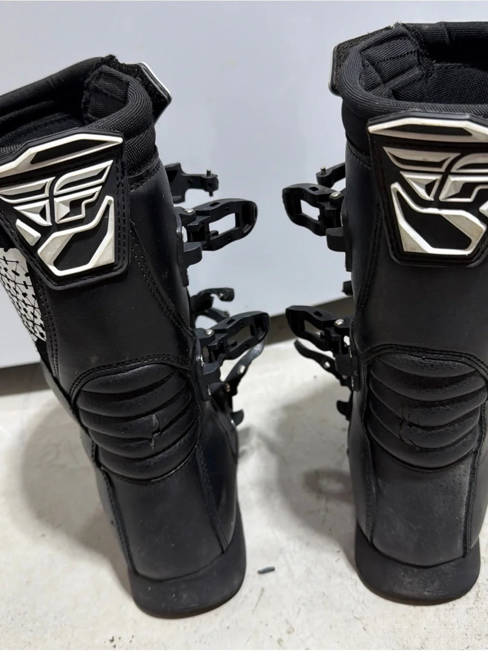 Black Motocross Boots with White Accents kids size 3